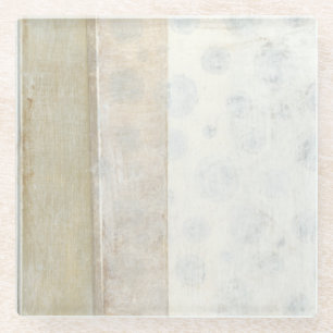 Decoratief paneelschilderen in neutrale kleuren glazen onderzetter