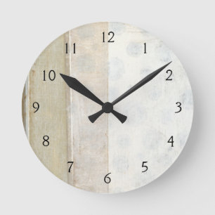 Decoratief paneelschilderen in neutrale kleuren ronde klok