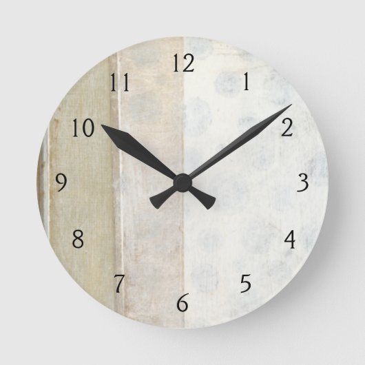 Decoratief paneelschilderen in neutrale kleuren ronde klok (Voorkant)