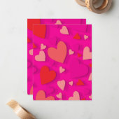 Decoratief papier hart 2 notitiekaartje (Voorkant / Achterkant in situ)