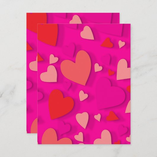 Decoratief papier hart 2 notitiekaartje (Voorkant / Achterkant)