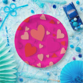 Decoratief papier hart 2 papieren bordje (Feest)