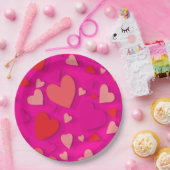 Decoratief papier hart 2 papieren bordje (Feest)