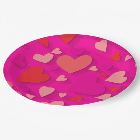 Decoratief papier hart 2 papieren bordje (Gekanteld)