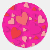 Decoratief papier hart 2 ronde sticker (Voorkant)