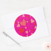 Decoratief papier hart 2 ronde sticker (Envelop)