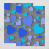 Decoratief papier hart 4 bedankkaart (Voorkant / Achterkant)