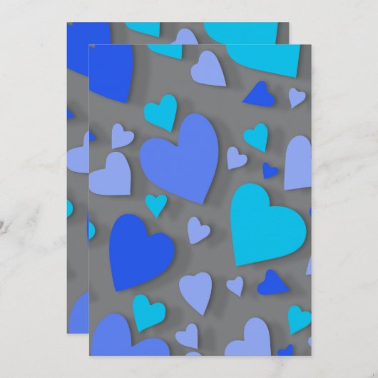 Decoratief papier hart 4 bedankkaart (Voorkant / Achterkant)