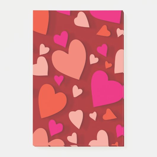 Decoratief papier hart 6 post-it® notes (Voorkant)