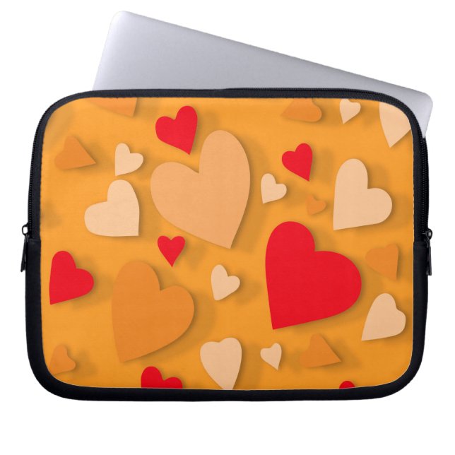 Decoratief papier hart 7 laptop sleeve (Voorkant)