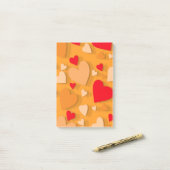 Decoratief papier hart 7 post-it® notes (Op bureau)