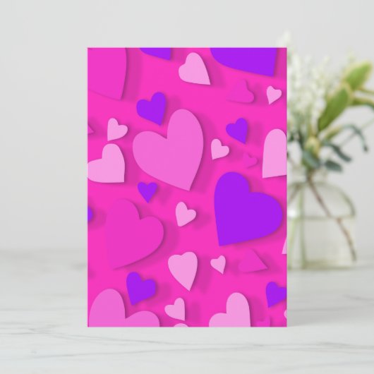 Decoratief papier hart 8 bedankkaart (Staand voorkant)