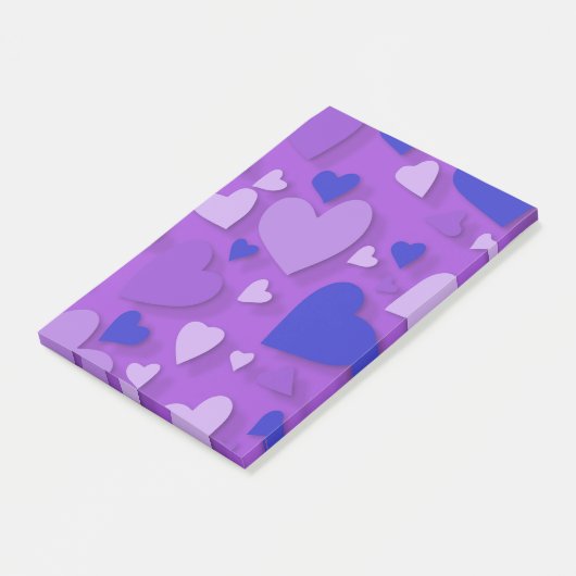 Decoratief papier hart 9 post-it® notes (Schuin)