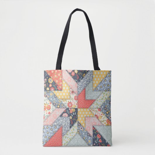 Decoratief Patchwork-patroon en array van kleuren Tote Bag (Voorkant)