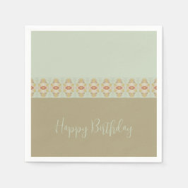 Decoratief patroon, Blauwgroen en bruin Servet