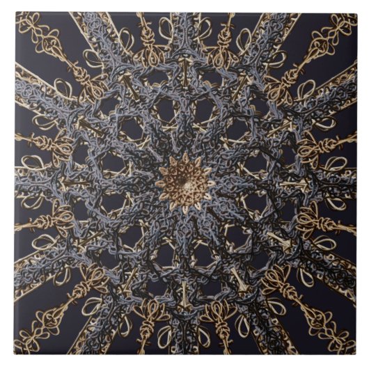  decoratief patroon in gothische stijl tegeltje (Voorkant)