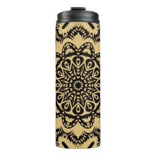 Decoratief patroon in oostelijke stijl. Kleur in b Thermosbeker