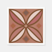 Decoratief patroon in roestspelden en terracottas servet (Voorkant)