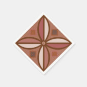 Decoratief patroon in roestspelden en terracottas servet (Hoek)