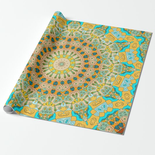  decoratief patroon. Islam, Arabisch, Indiaas, Cadeaupapier (Uitgerold)