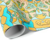  decoratief patroon. Islam, Arabisch, Indiaas, Cadeaupapier (Rol Hoek)