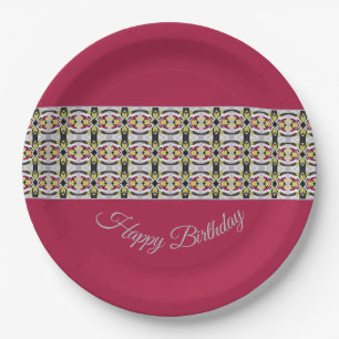 Decoratief patroon met Bourgogne Papieren Bordje