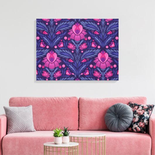 Decoratief patroon met harten canvas afdruk (Insitu (Woonkamer))