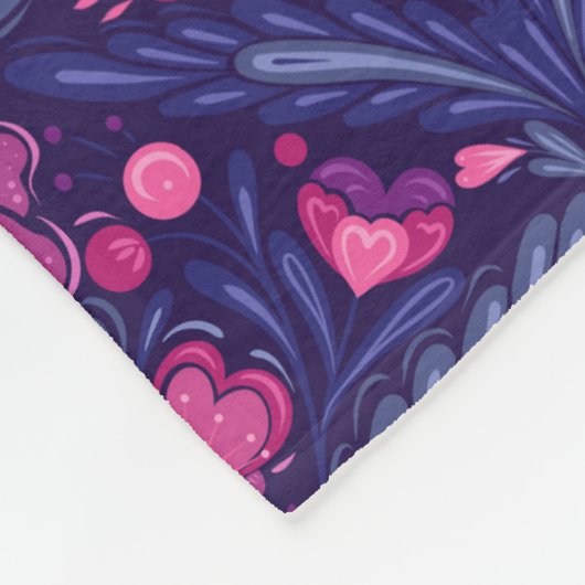 Decoratief patroon met harten fleece deken (Hoek)