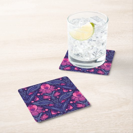 Decoratief patroon met harten kartonnen onderzetters (Insitu)