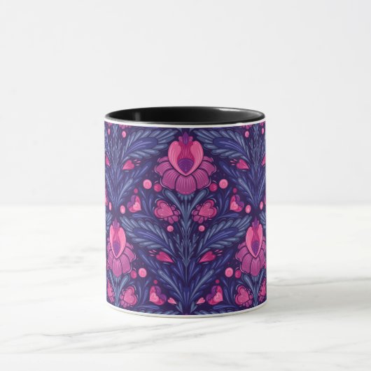 Decoratief patroon met harten mok (Midden)