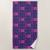 Decoratief patroon met harten strandlaken (Voorkant)