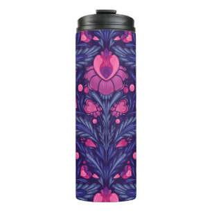Decoratief patroon met harten thermosbeker