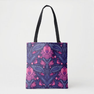 Decoratief patroon met harten tote bag