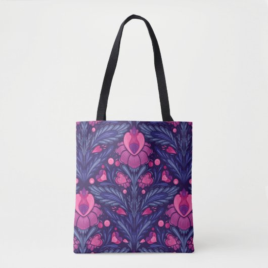 Decoratief patroon met harten tote bag (Voorkant)