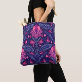 Decoratief patroon met harten tote bag (Dichtbij)