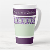 Decoratief patroon met mint-groen en appels latte mok (Rechterhoek)