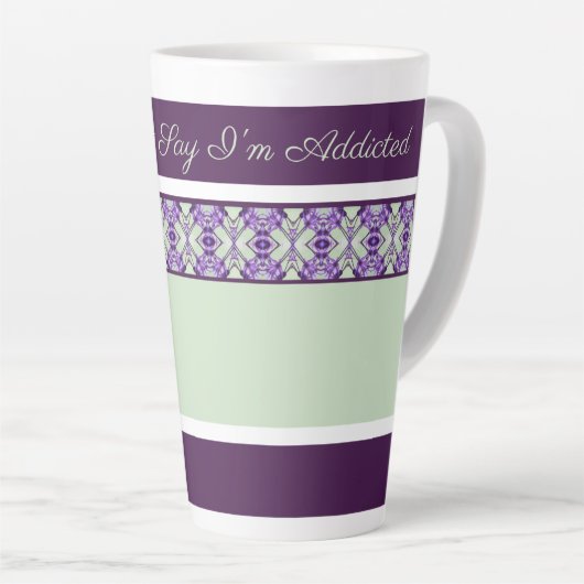 Decoratief patroon met mint-groen en appels latte mok (Rechterhoek)