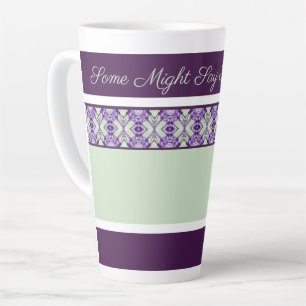 Decoratief patroon met mint-groen en appels latte mok
