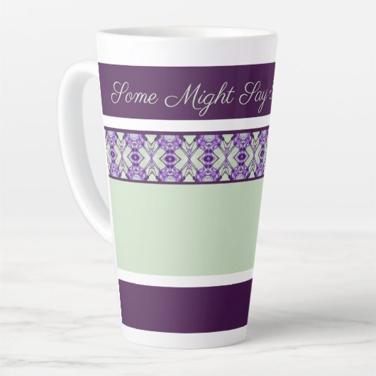 Decoratief patroon met mint-groen en appels latte mok (Linkerhoek)