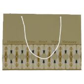 Decoratief patroon op beige groot cadeauzakje (Achterkant)