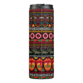 Decoratief patroon op een zwarte achtergrond in Af Thermosbeker (Achterkant)