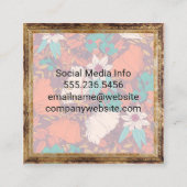 Decoratief patroon van de ventilator | ANTIEK LIJS Vierkante Visitekaartje (Achterkant)