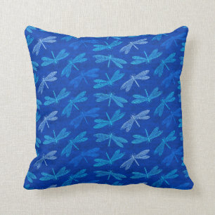 Decoratief patroon van Royal Blue Dragonfly Kussen