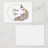 Decoratief Peacock Dank je kaarten Notitiekaartje (Voorkant / Achterkant)