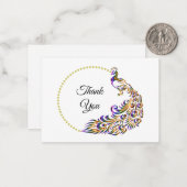 Decoratief Peacock Dank je kaarten Notitiekaartje (Voorkant / Achterkant in situ)