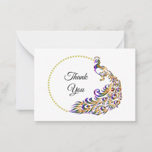 Decoratief Peacock Dank je kaarten Notitiekaartje