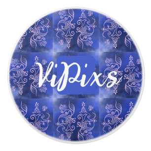 Decoratief persoonlijk keramisch trekblauw/paars keramische knop