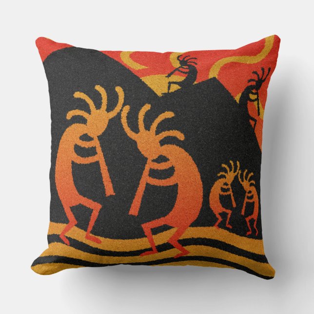 Decoratief Pillow van Southwest Design Kokopelli Kussen (Voorkant)