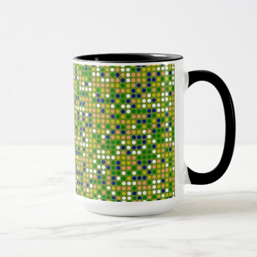 Decoratief Polka Dot Mosaic Pattern #2 Mok (Rechts)