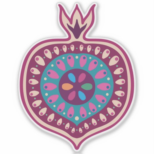 Decoratief Pomegranaat Sticker (Voorkant)